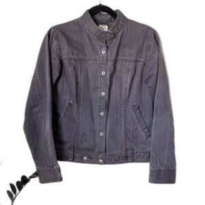 Vintage Columbia Denim Snap Button Moto Jacket Size Small